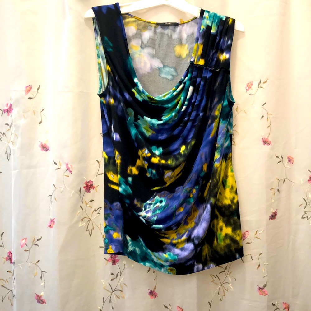 Tahari Sleeveless Swag Blouse - Picture 2 of 10